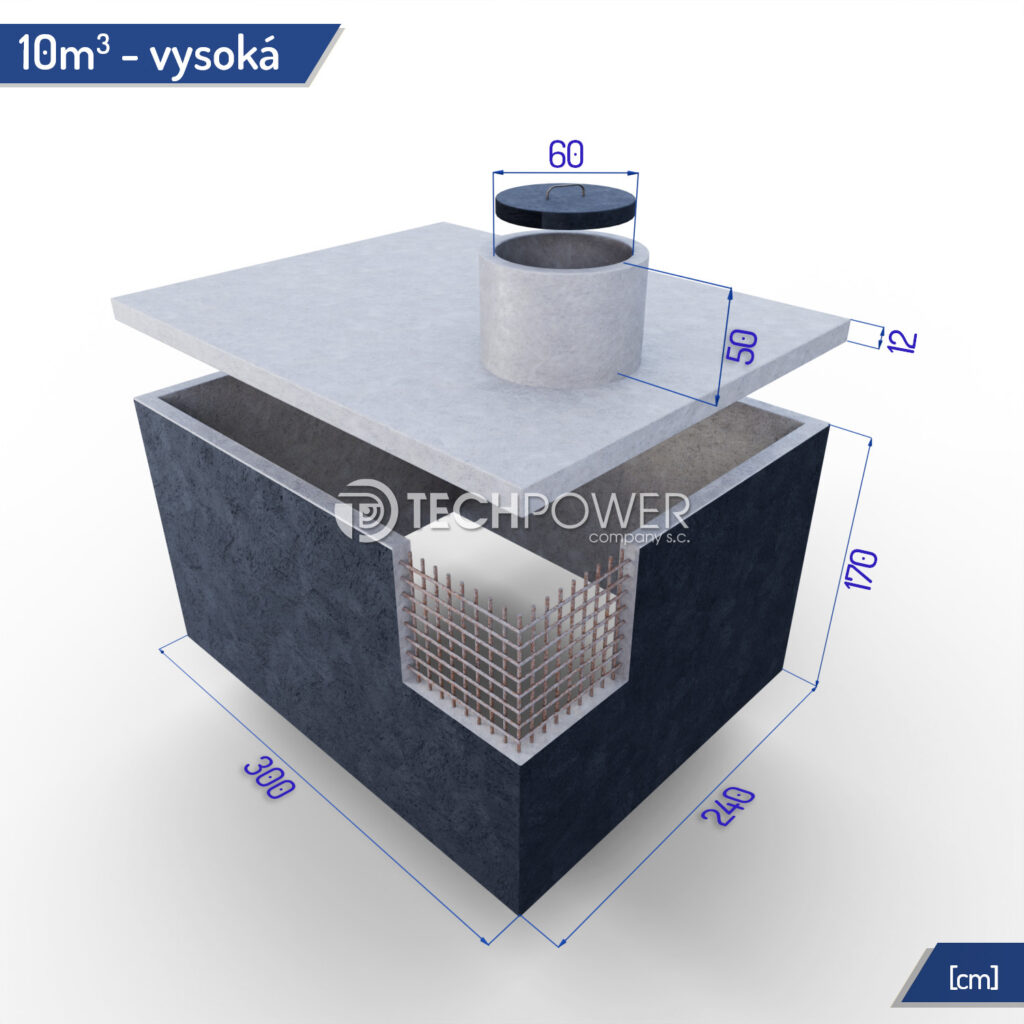Betonová nádrž bez dna 10 m³ - vysoká