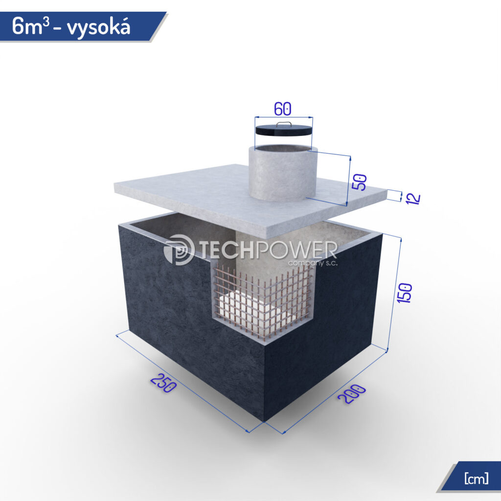 Betonová nádrž bez dna 6 m³ - vysoká
